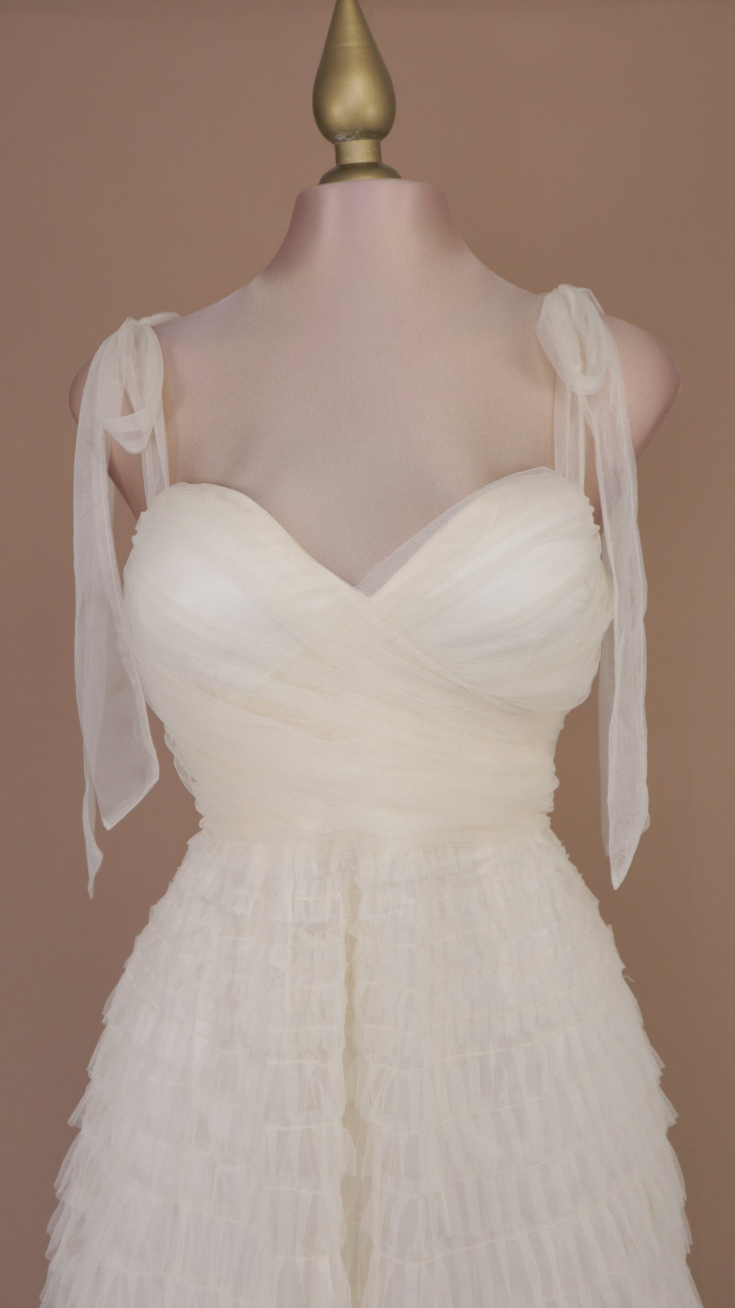 Vestido maxi tul berry