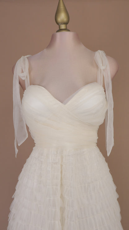 Vestido maxi tul berry