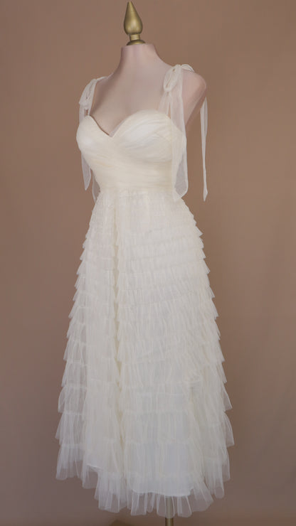 Vestido maxi tul berry
