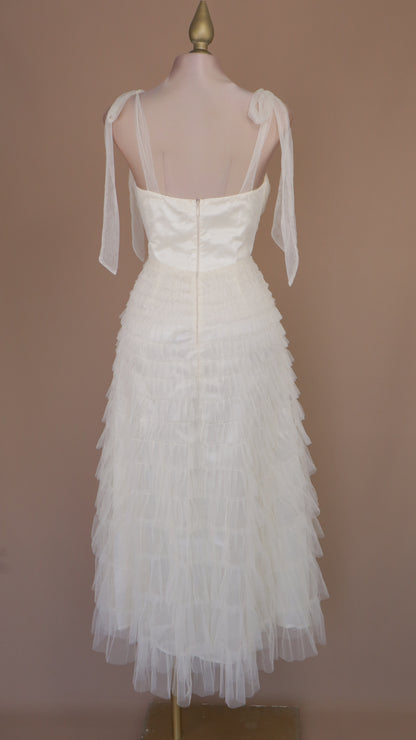 Vestido maxi tul berry