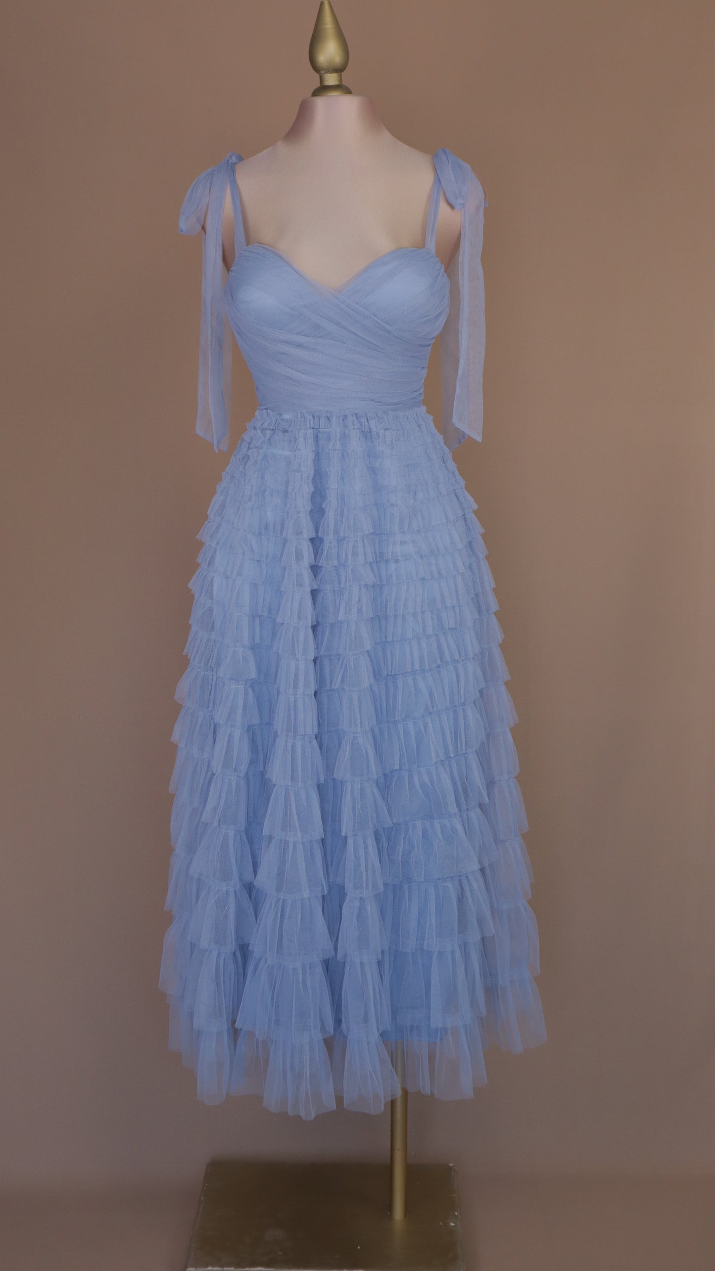 Vestido maxi tul berry