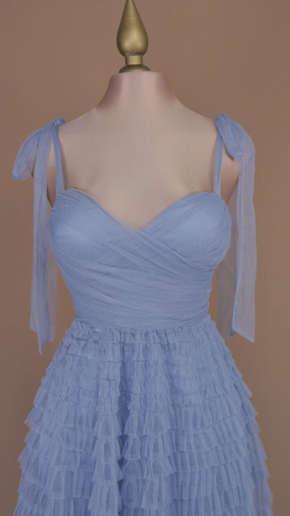 Vestido maxi tul berry