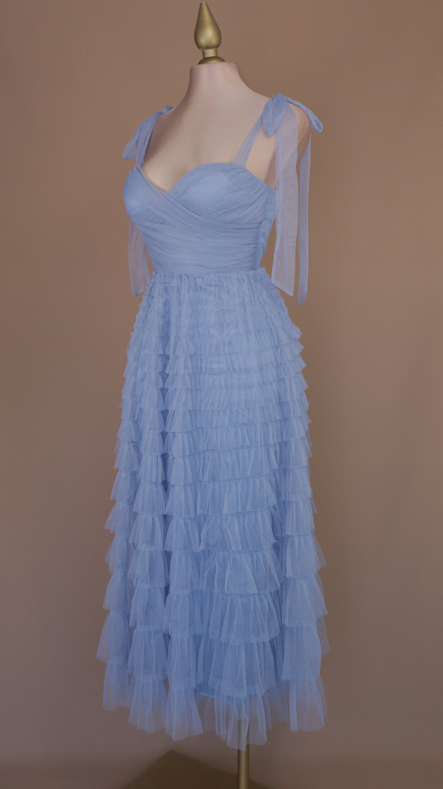 Vestido maxi tul berry