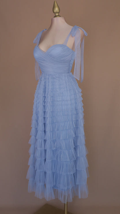 Vestido maxi tul berry