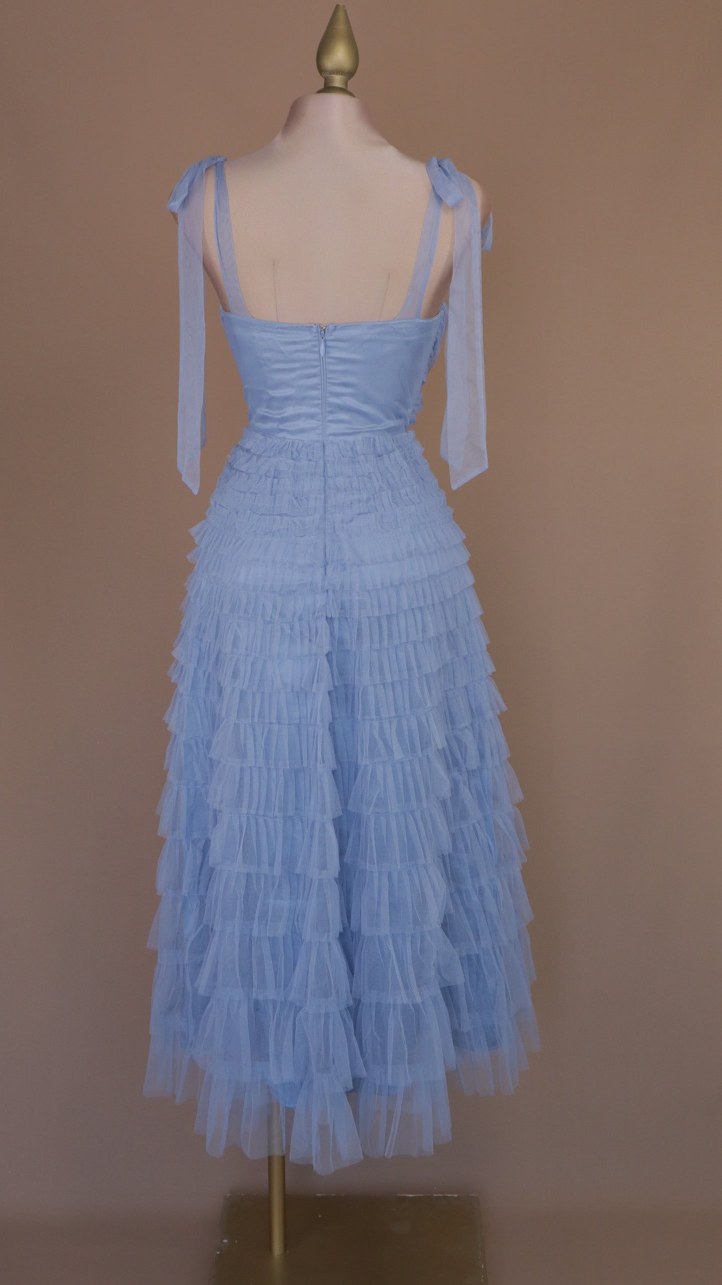 Vestido maxi tul berry