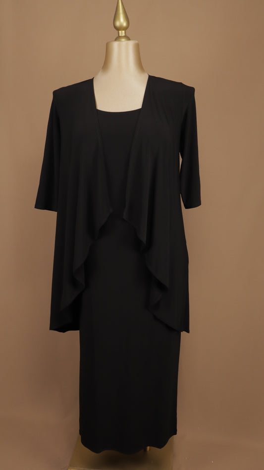 Conjunto plus midi vestido con ensamble