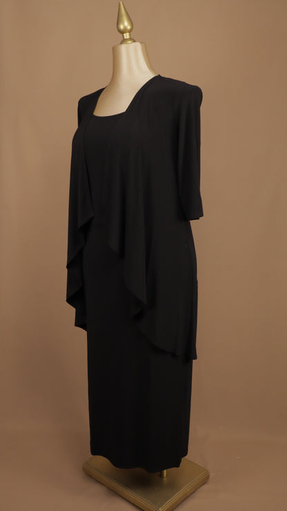 Conjunto plus midi vestido con ensamble