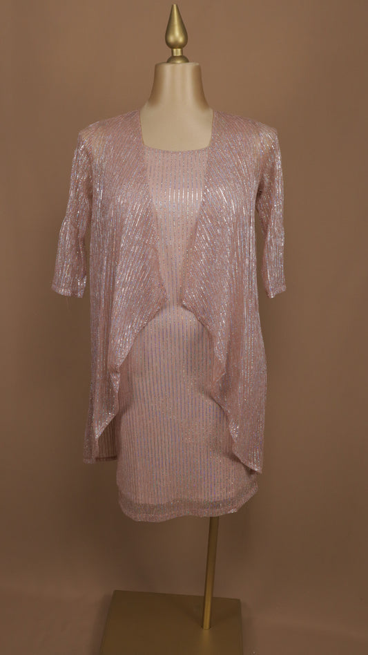 Vestido plus midi con ensamble destellos