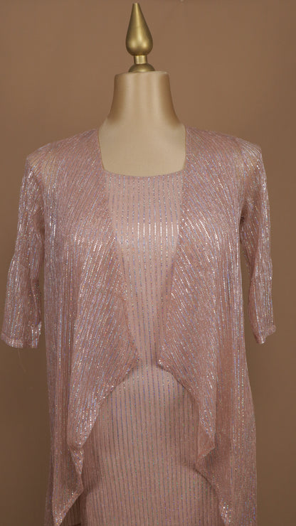 Vestido plus midi con ensamble destellos
