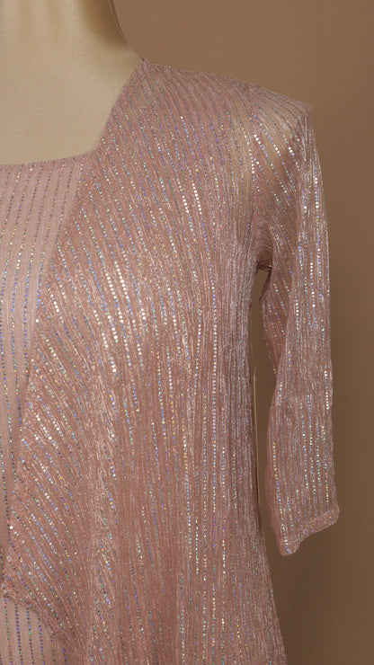 Vestido plus midi con ensamble destellos