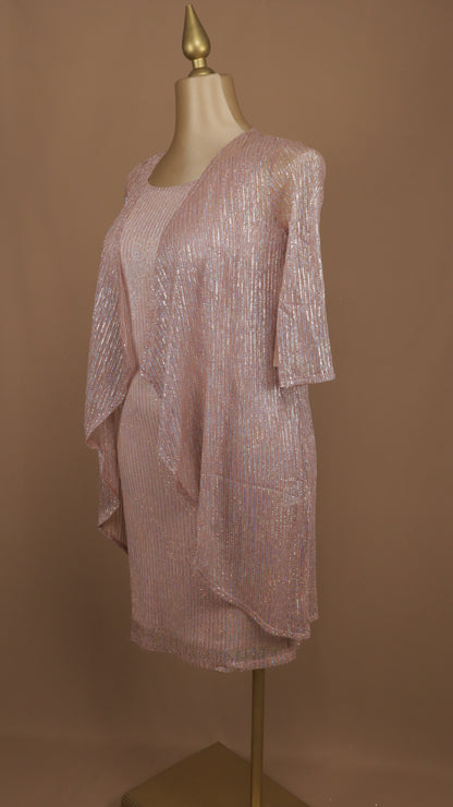 Vestido plus midi con ensamble destellos