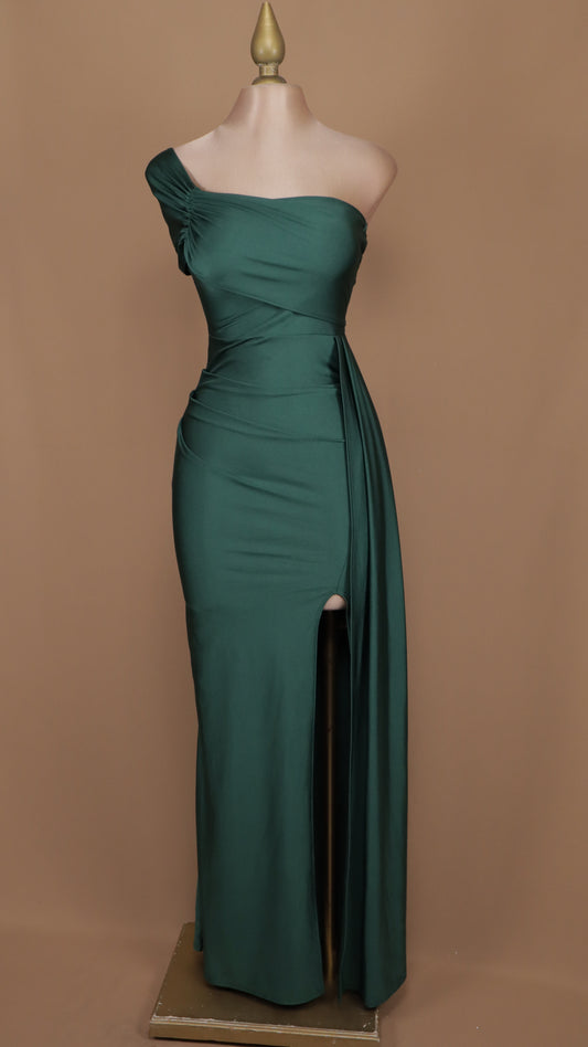 Vestido largo de licra con estola