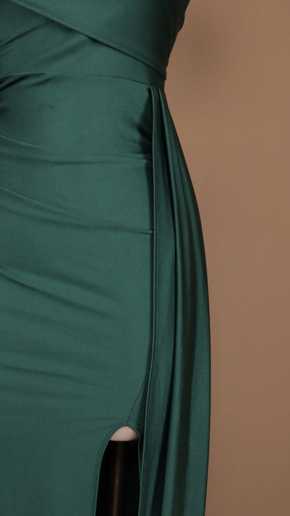 Vestido largo de licra con estola