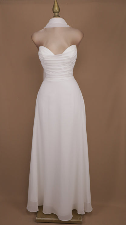 Vestido largo estraple con corset