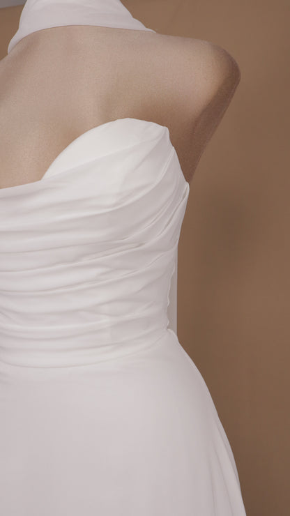 Vestido largo estraple con corset