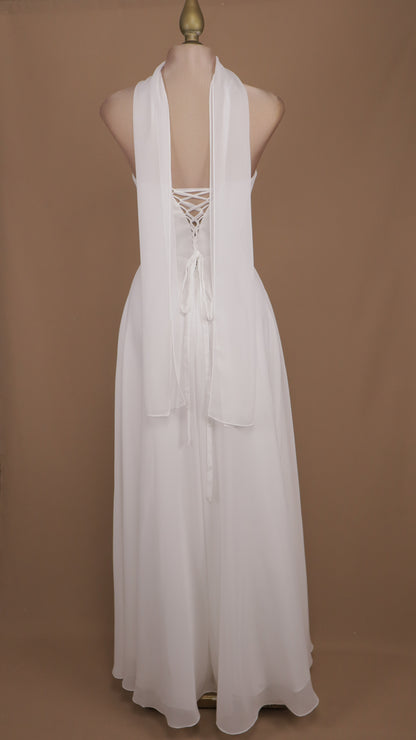 Vestido largo estraple con corset