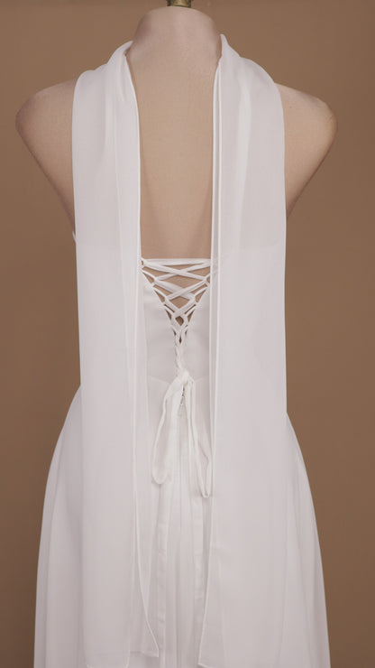 Vestido largo estraple con corset