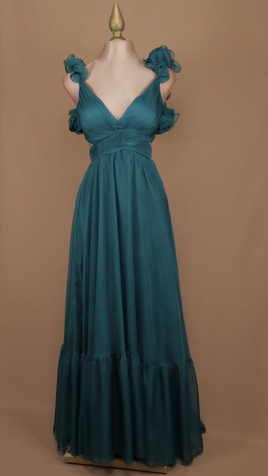 Vestido largo escarola