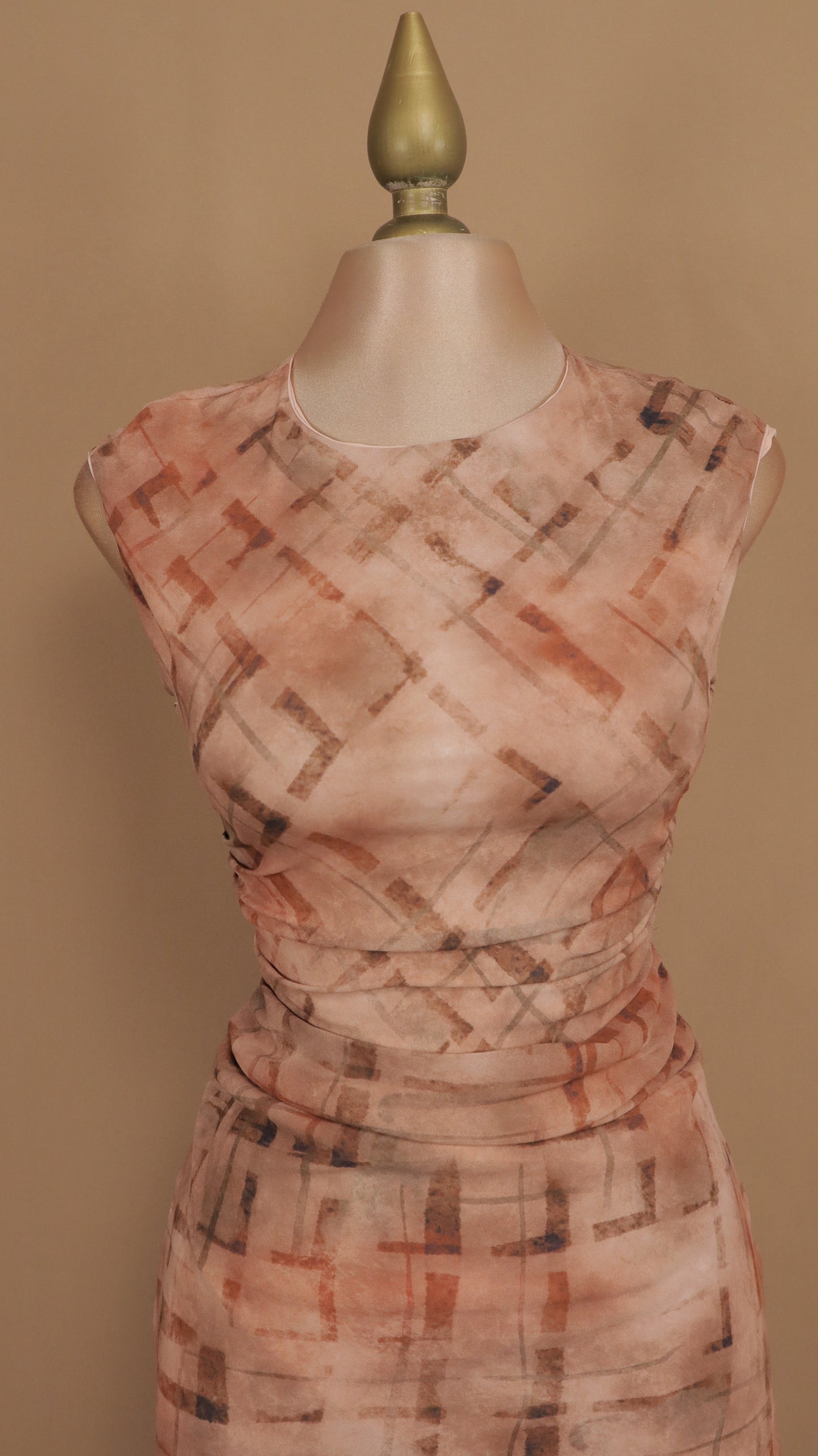 Vestido midi formal marmoleado