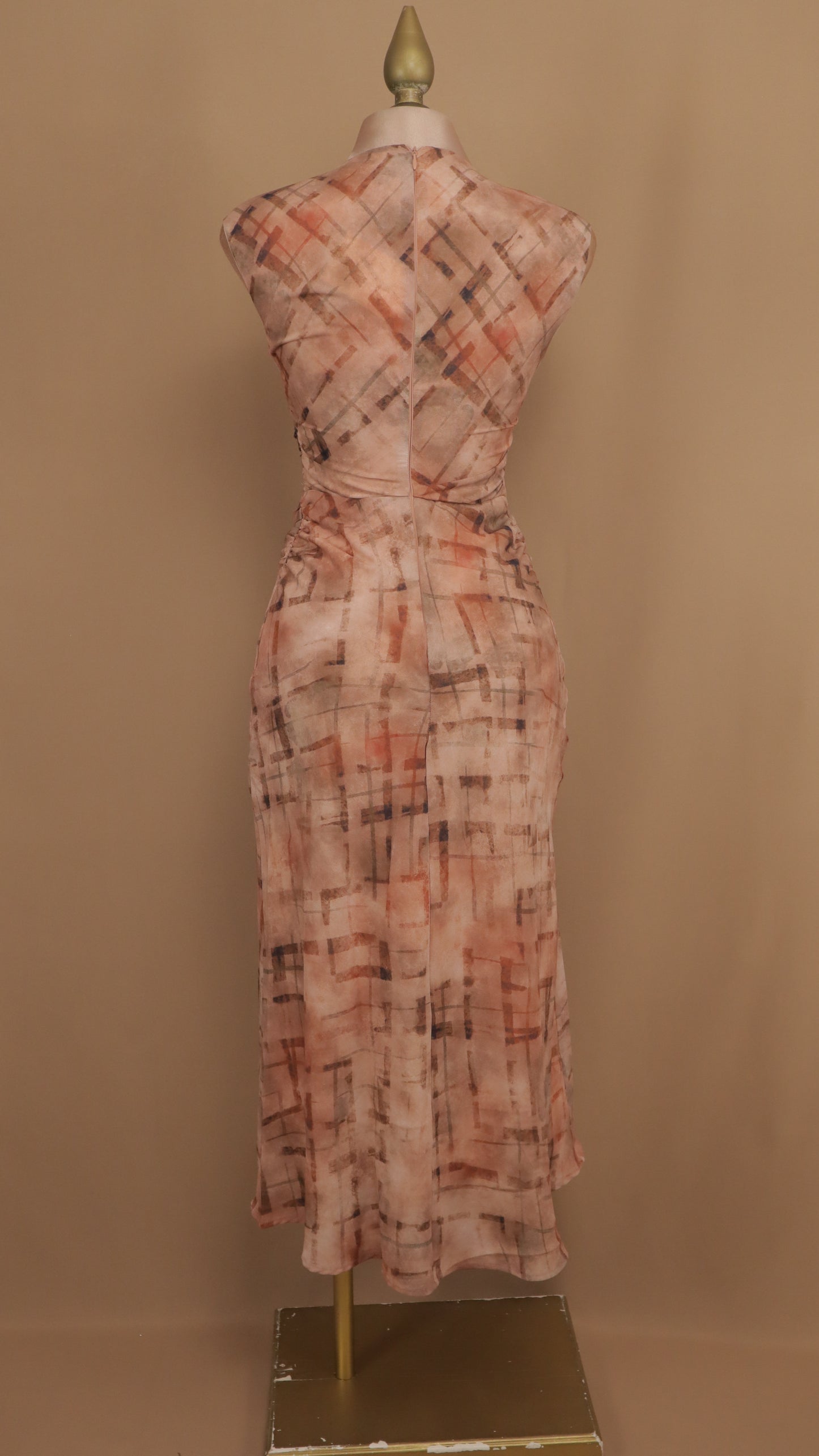 Vestido midi formal marmoleado