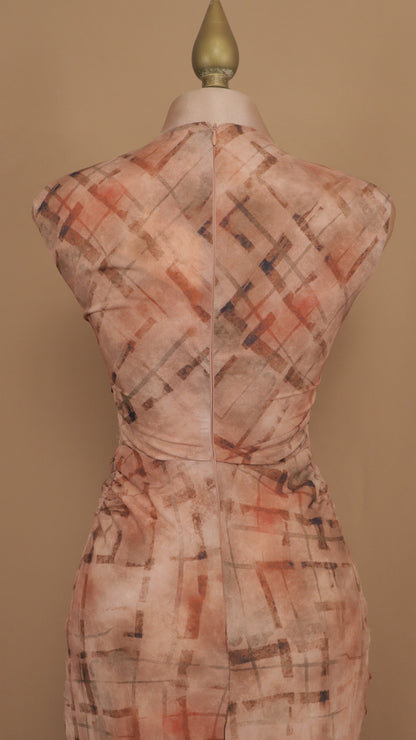 Vestido midi formal marmoleado