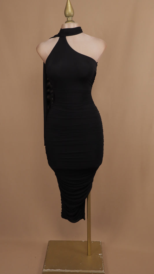 Vestido maxi cuello halter
