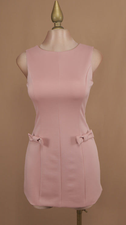 Vestido corto con moños en cintura