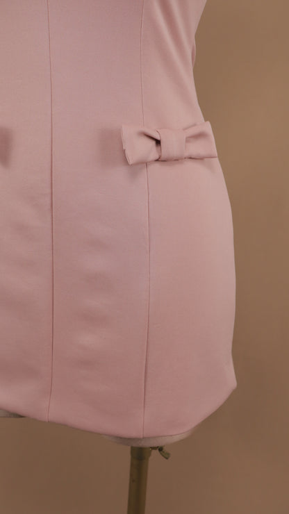 Vestido corto con moños en cintura