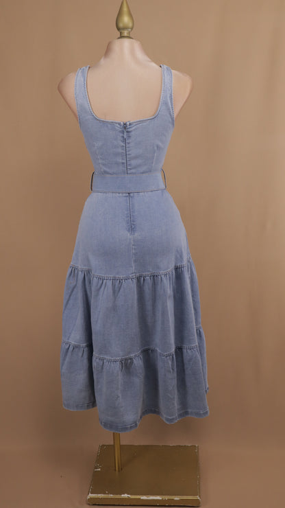 Vestido maxi de mezclilla con cinto