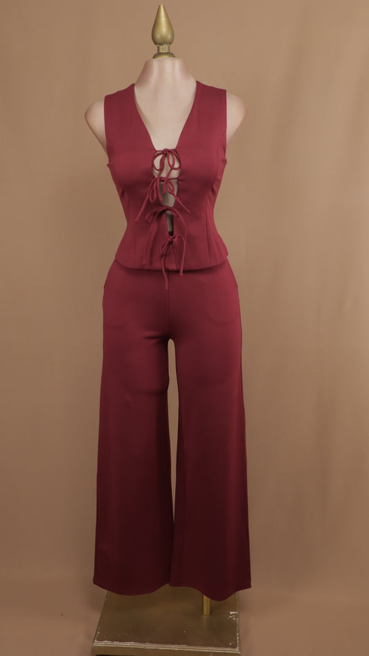 Conjunto juvenil chaleco con lazos