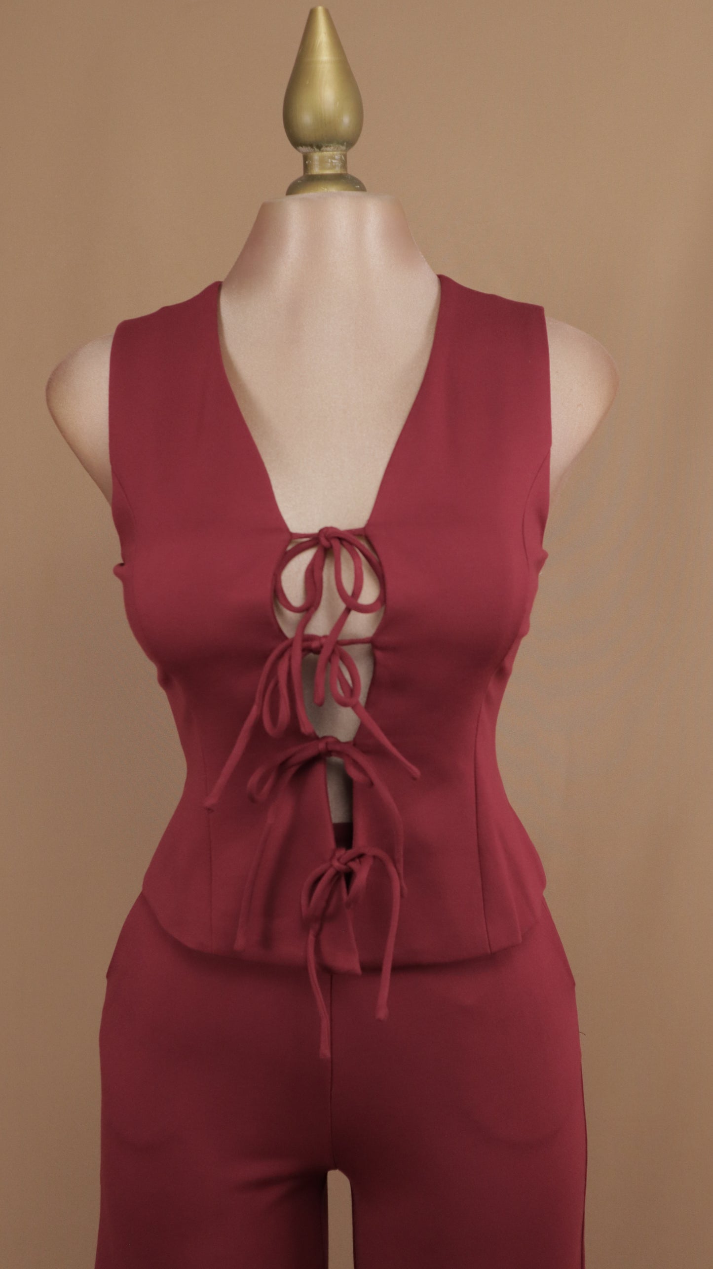 Conjunto juvenil chaleco con lazos