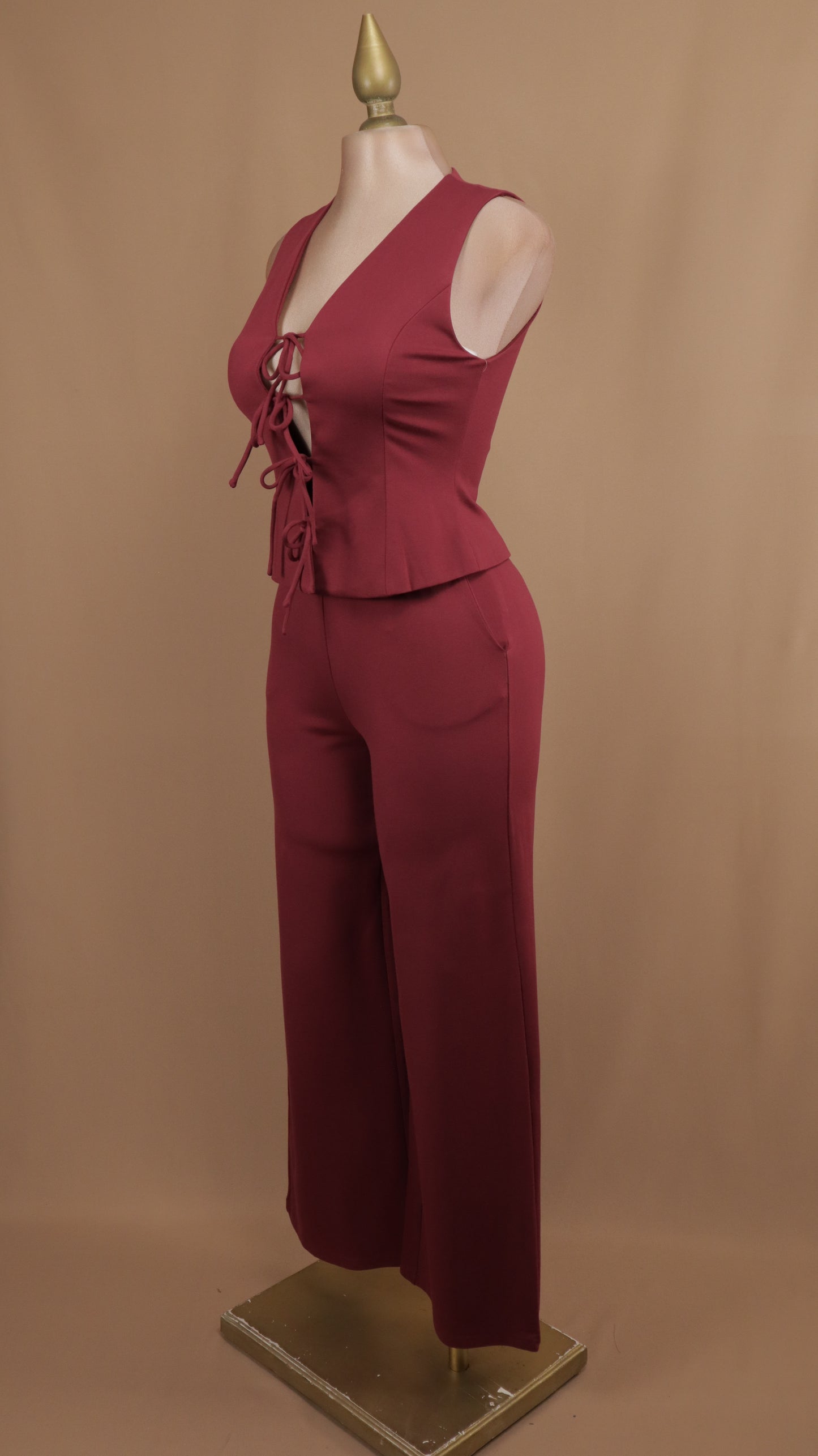 Conjunto juvenil chaleco con lazos