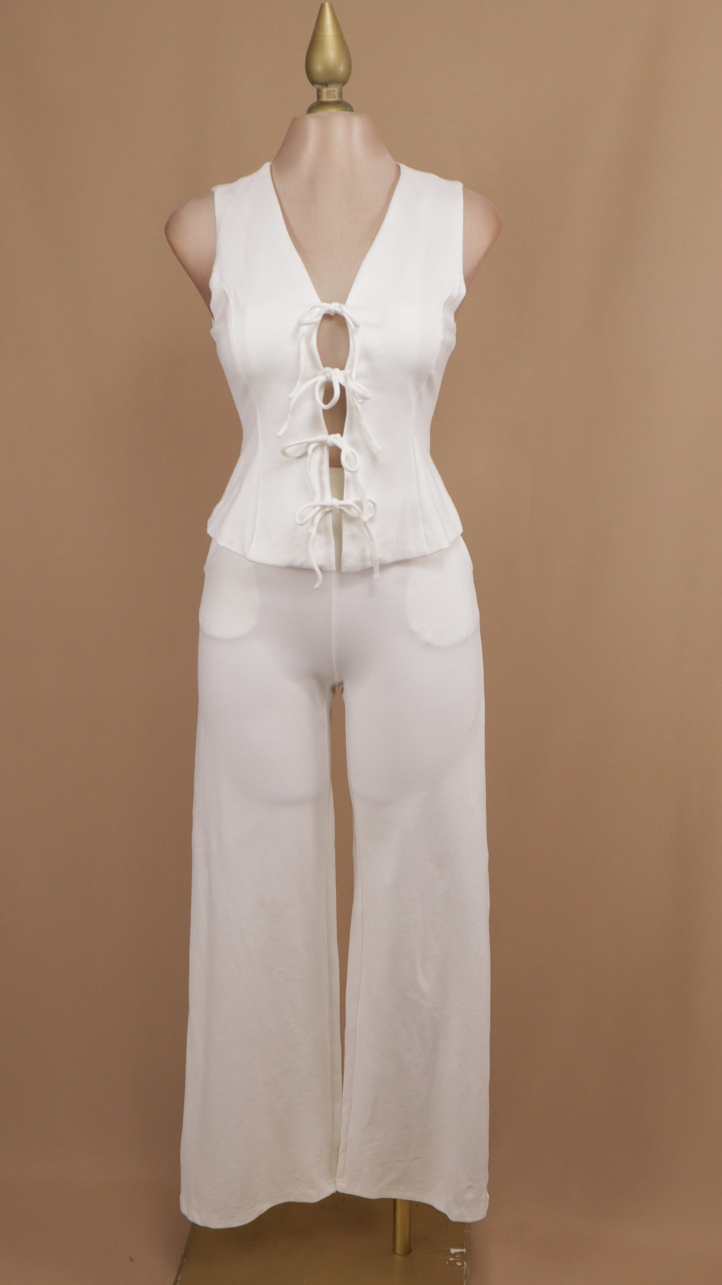 Conjunto juvenil chaleco con lazos