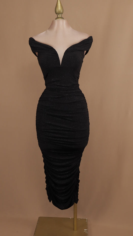 Vestido midi con destellos