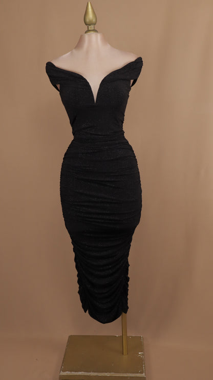 Vestido midi con destellos