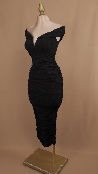 Vestido midi con destellos
