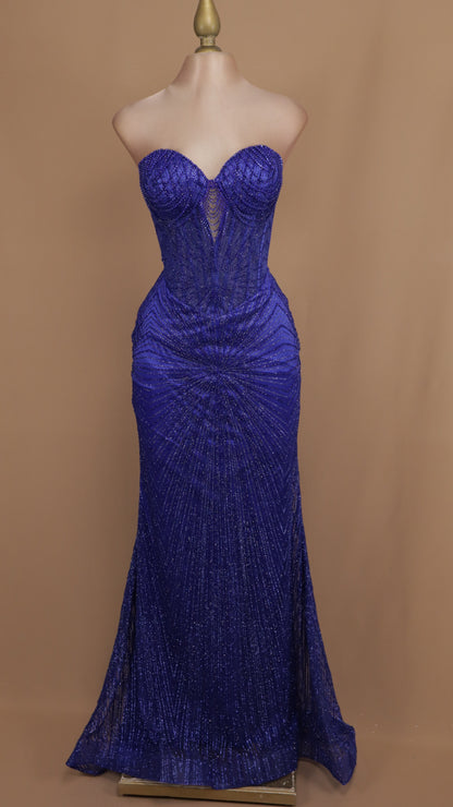 Vestido largo estraple de gala
