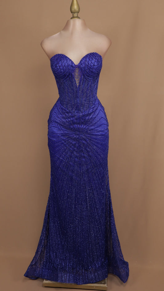 Vestido largo estraple de gala