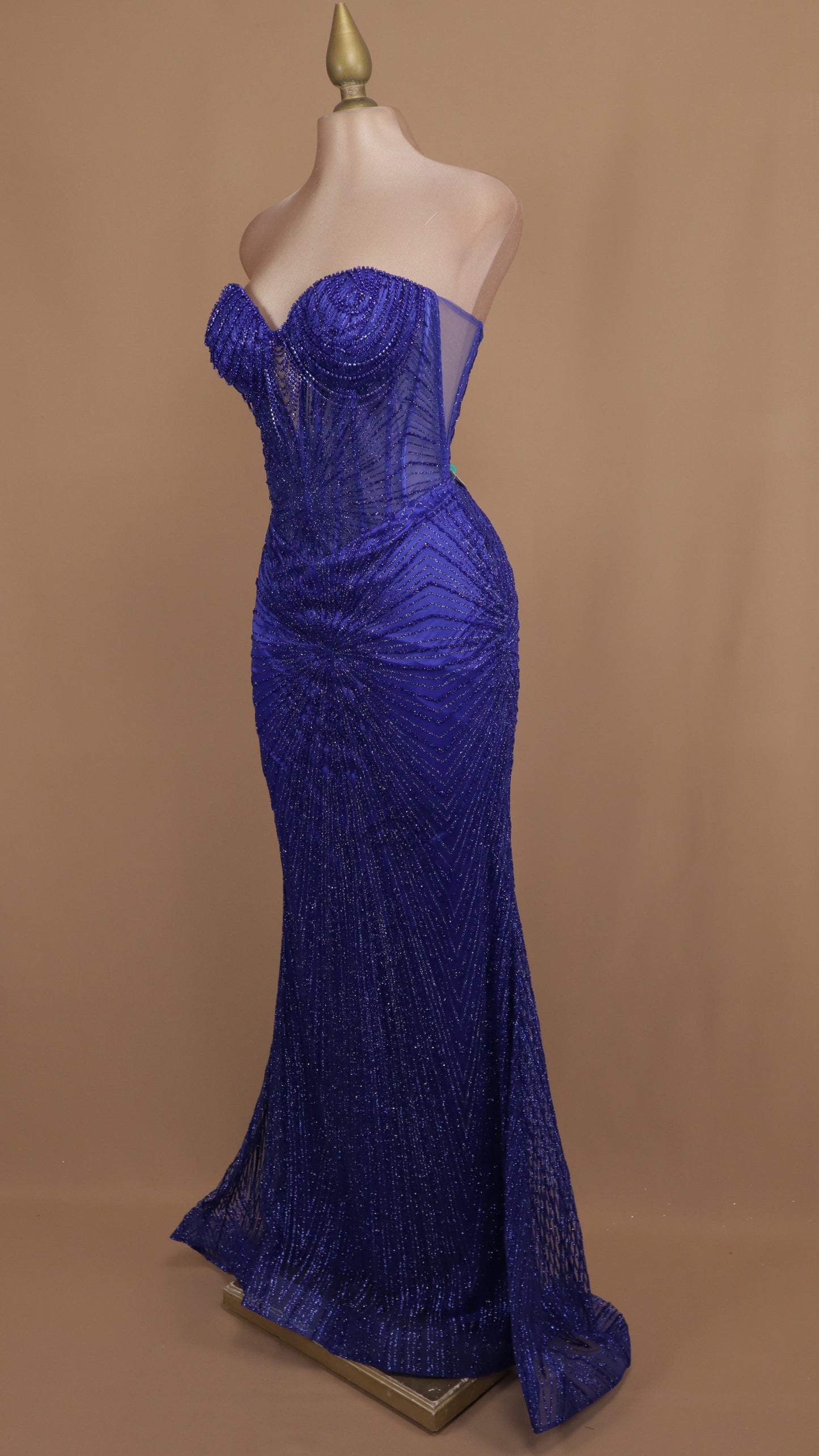 Vestido largo estraple de gala