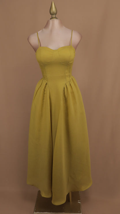 Vestido midi de tirantes y linea A