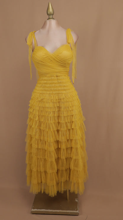 Vestido maxi tul berry