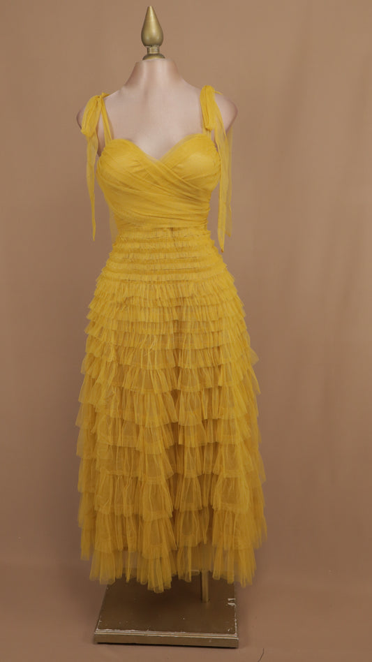 Vestido maxi tul berry