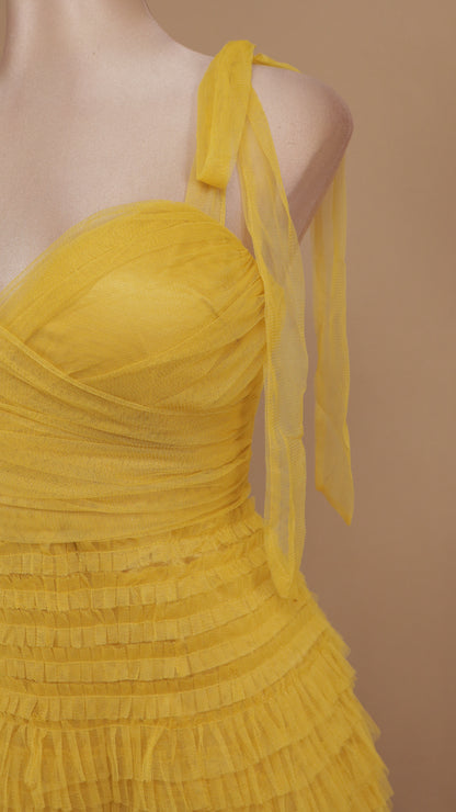 Vestido maxi tul berry