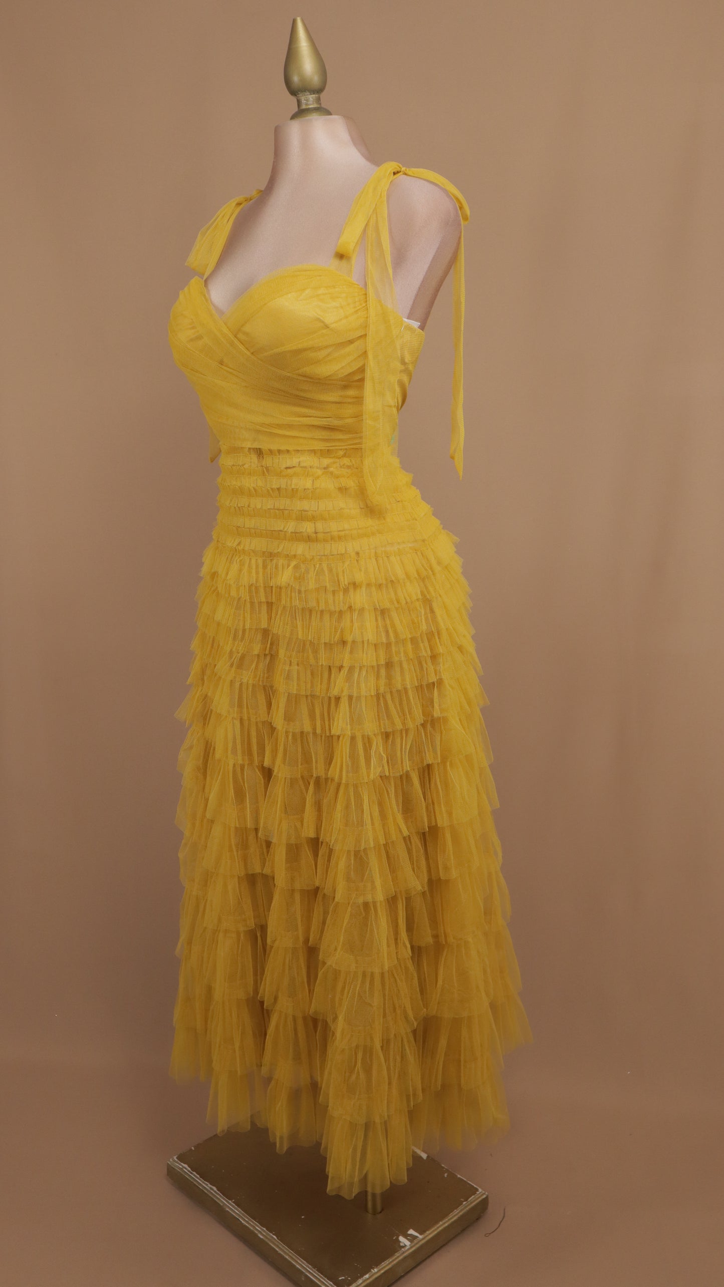 Vestido maxi tul berry