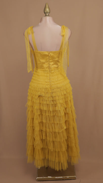 Vestido maxi tul berry