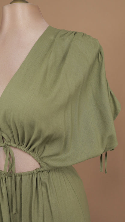 Palazzo tipo lino con escote