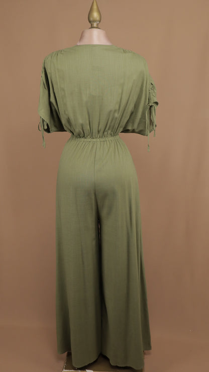 Palazzo tipo lino con escote