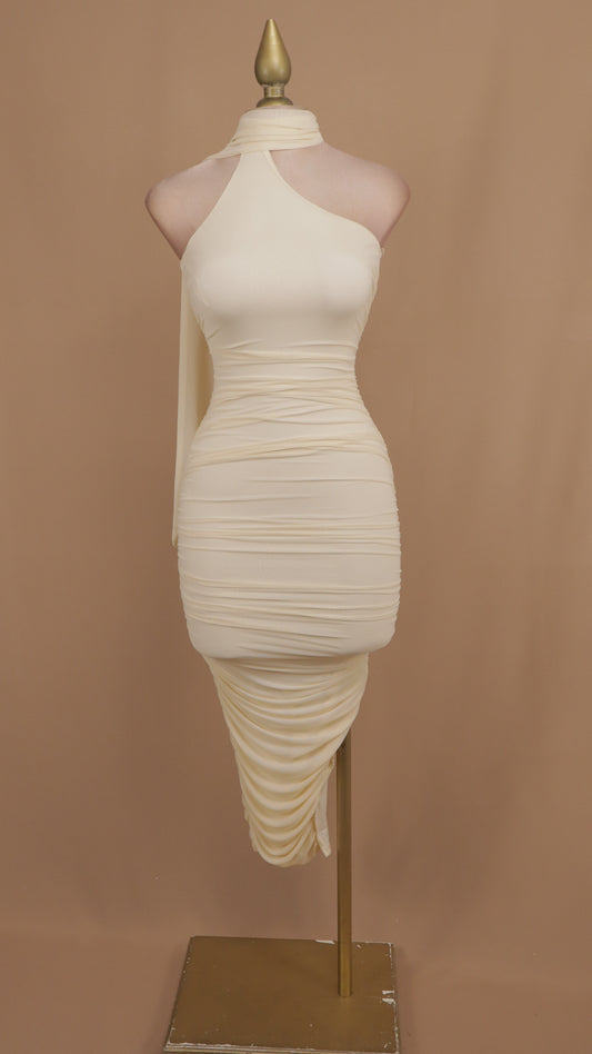 Vestido maxi cuello halter