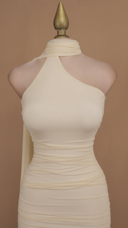 Vestido maxi cuello halter