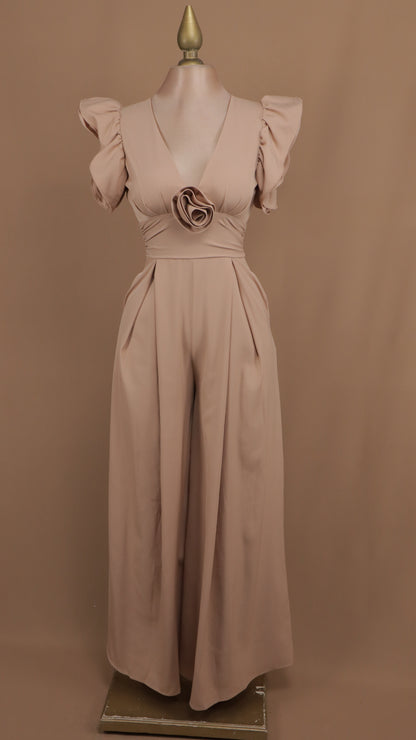 Palazzo manga bombacha y flor en busto